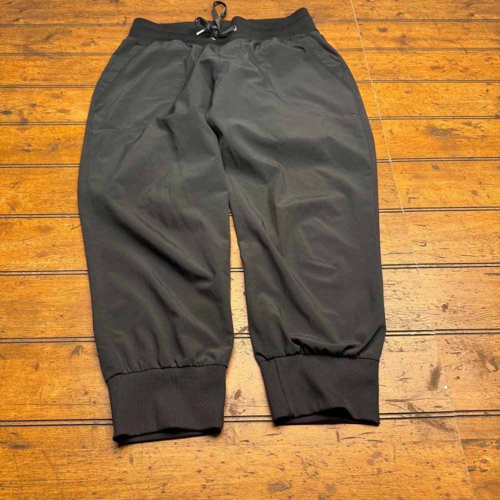 Velvet Rose Black Jogger Pants‎ Lightweight Drawstring Waist Cuffed Womens P/S